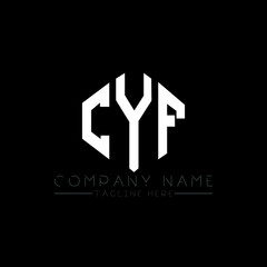 CYF letter logo design with polygon shape. CYF polygon logo monogram. CYF cube logo design. CYF hexagon vector logo template white and black colors. CYF monogram, CYF business and real estate logo. 