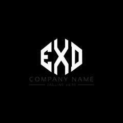 EXD letter logo design with polygon shape. EXD polygon logo monogram. EXD cube logo design. EXD hexagon vector logo template white and black colors. EXD monogram, EXD business and real estate logo. 