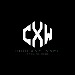 CXW letter logo design with polygon shape. CXW polygon logo monogram. CXW cube logo design. CXW hexagon vector logo template white and black colors. CXW monogram, CXW business and real estate logo. 