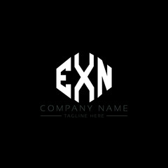 EXN letter logo design with polygon shape. EXN polygon logo monogram. EXN cube logo design. EXN hexagon vector logo template white and black colors. EXN monogram, EXN business and real estate logo. 