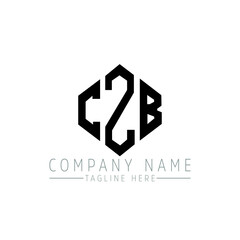 CZB letter logo design with polygon shape. CZB polygon logo monogram. CZB cube logo design. CZB hexagon vector logo template white and black colors. CZB monogram, CZB business and real estate logo. 