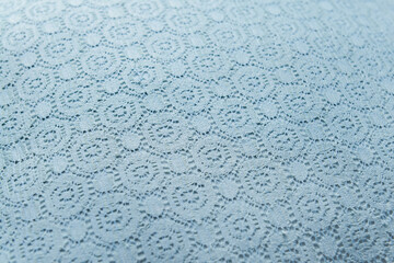 Texture of blue knitted fabric, closeup