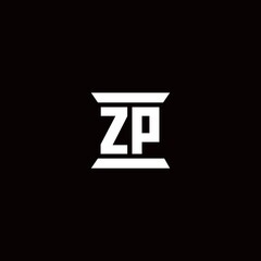 ZP Logo monogram with pillar shape designs template