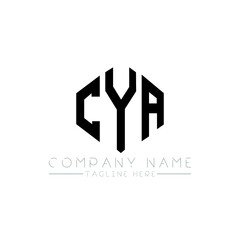 CYA letter logo design with polygon shape. CYA polygon logo monogram. CYA cube logo design. CYA hexagon vector logo template white and black colors. CYA monogram, CYA business and real estate logo. 