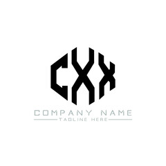CXX letter logo design with polygon shape. CXX polygon logo monogram. CXX cube logo design. CXX hexagon vector logo template white and black colors. CXX monogram, CXX business and real estate logo. 
