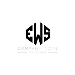EWS letter logo design with polygon shape. EWS polygon logo monogram. EWS cube logo design. EWS hexagon vector logo template white and black colors. EWS monogram, EWS business and real estate logo. 