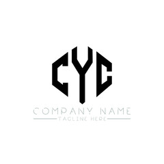 CYC letter logo design with polygon shape. CYC polygon logo monogram. CYC cube logo design. CYC hexagon vector logo template white and black colors. CYC monogram, CYC business and real estate logo. 