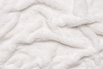 Fototapeta na wymiar Texture of white fluffy fabric, closeup