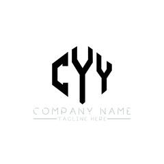 CYY letter logo design with polygon shape. CYY polygon logo monogram. CYY cube logo design. CYY hexagon vector logo template white and black colors. CYY monogram, CYY business and real estate logo. 