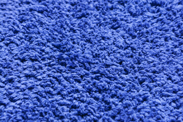 Texture of blue fluffy fabric, closeup