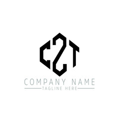 CZT letter logo design with polygon shape. CZT polygon logo monogram. CZT cube logo design. CZT hexagon vector logo template white and black colors. CZT monogram, CZT business and real estate logo. 