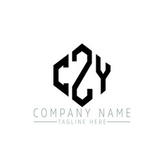 CZY letter logo design with polygon shape. CZY polygon logo monogram. CZY cube logo design. CZY hexagon vector logo template white and black colors. CZY monogram, CZY business and real estate logo. 