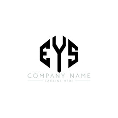 EYS letter logo design with polygon shape. EYS polygon logo monogram. EYS cube logo design. EYS hexagon vector logo template white and black colors. EYS monogram, EYS business and real estate logo. 