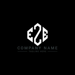 EZE letter logo design with polygon shape. EZE polygon logo monogram. EZE cube logo design. EZE hexagon vector logo template white and black colors. EZE monogram, EZE business and real estate logo. 