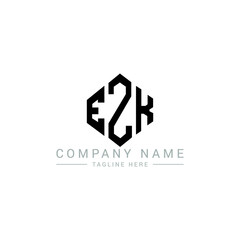 EZK letter logo design with polygon shape. EZK polygon logo monogram. EZK cube logo design. EZK hexagon vector logo template white and black colors. EZK monogram, EZK business and real estate logo. 