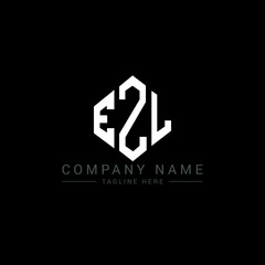 EZL letter logo design with polygon shape. EZL polygon logo monogram. EZL cube logo design. EZL hexagon vector logo template white and black colors. EZL monogram, EZL business and real estate logo. 