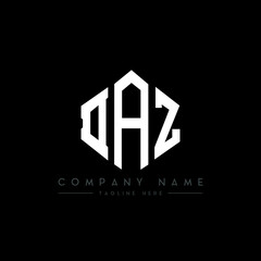 DAZ letter logo design with polygon shape. DAZ polygon logo monogram. DAZ cube logo design. DAZ hexagon vector logo template white and black colors. DAZ monogram, DAZ business and real estate logo. 