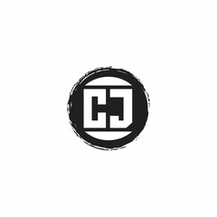 CJ Logo Initial Letter Monogram with abstrac circle shape design template