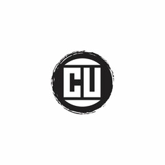 CU Logo Initial Letter Monogram with abstrac circle shape design template