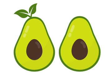Avocado. Icon set. Flat style element for graphic design. Vector EPS10 illustration.
