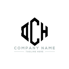 DCH letter logo design with polygon shape. DCH polygon logo monogram. DCH cube logo design. DCH hexagon vector logo template white and black colors. DCH monogram, DCH business and real estate logo. 