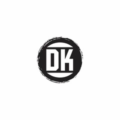 DK Logo Initial Letter Monogram with abstrac circle shape design template