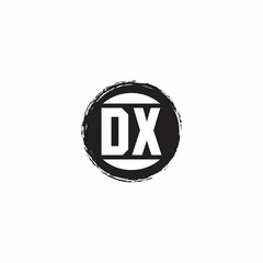 DX Logo Initial Letter Monogram with abstrac circle shape design template