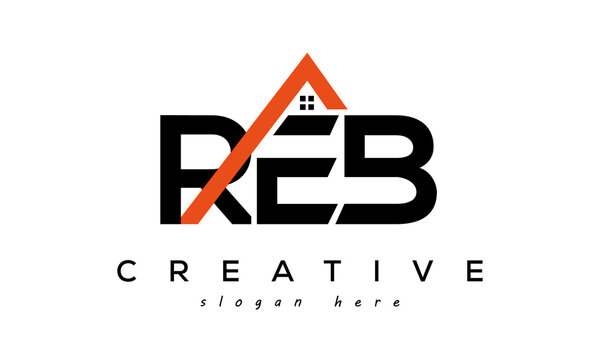 initial REB letters real estate construction logo vector	