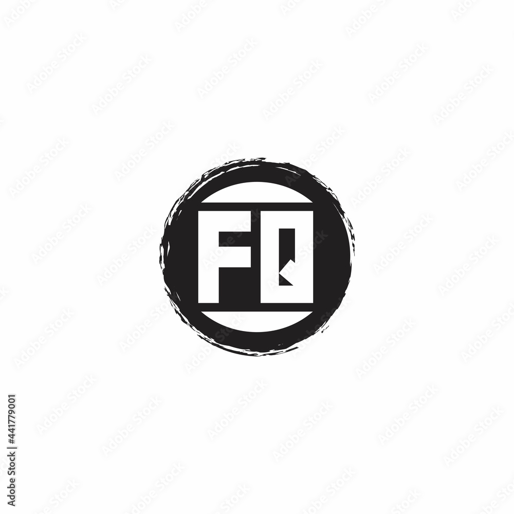 Wall mural fq logo initial letter monogram with abstrac circle shape design template