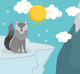 wolf winter snowflakes