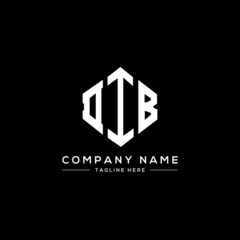 DIB letter logo design with polygon shape. DIB polygon logo monogram. DIB cube logo design. DIB hexagon vector logo template white and black colors. DIB monogram, DIB business and real estate logo. 