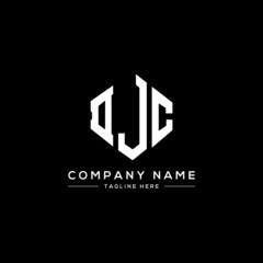 DJC letter logo design with polygon shape. DJC polygon logo monogram. DJC cube logo design. DJC hexagon vector logo template white and black colors. DJC monogram, DJC business and real estate logo. 