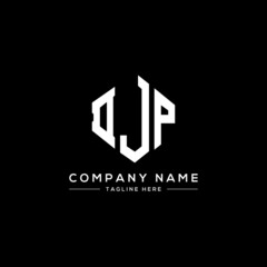 DJP letter logo design with polygon shape. DJP polygon logo monogram. DJP cube logo design. DJP hexagon vector logo template white and black colors. DJP monogram, DJP business and real estate logo. 