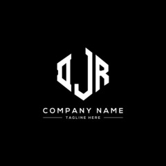 DJR letter logo design with polygon shape. DJR polygon logo monogram. DJR cube logo design. DJR hexagon vector logo template white and black colors. DJR monogram, DJR business and real estate logo. 