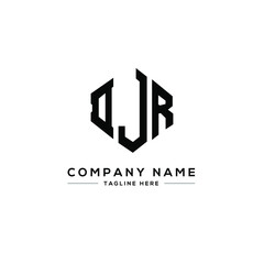 DJR letter logo design with polygon shape. DJR polygon logo monogram. DJR cube logo design. DJR hexagon vector logo template white and black colors. DJR monogram, DJR business and real estate logo. 