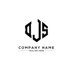 DJS letter logo design with polygon shape. DJS polygon logo monogram. DJS cube logo design. DJS hexagon vector logo template white and black colors. DJS monogram, DJS business and real estate logo. 