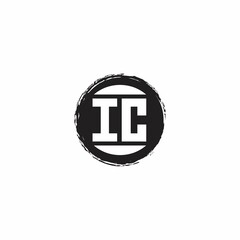 IC Logo Initial Letter Monogram with abstrac circle shape design template