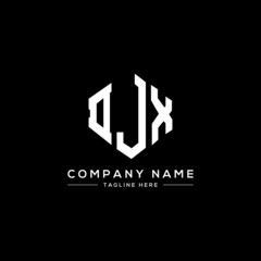DJX letter logo design with polygon shape. DJX polygon logo monogram. DJX cube logo design. DJX hexagon vector logo template white and black colors. DJX monogram, DJX business and real estate logo. 