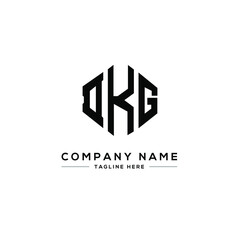 DKG letter logo design with polygon shape. DKG polygon logo monogram. DKG cube logo design. DKG hexagon vector logo template white and black colors. DKG monogram, DKG business and real estate logo. 