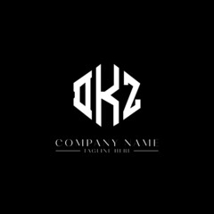 DKZ letter logo design with polygon shape. DKZ polygon logo monogram. DKZ cube logo design. DKZ hexagon vector logo template white and black colors. DKZ monogram, DKZ business and real estate logo. 