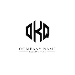 DKQ letter logo design with polygon shape. DKQ polygon logo monogram. DKQ cube logo design. DKQ hexagon vector logo template white and black colors. DKQ monogram, DKQ business and real estate logo. 