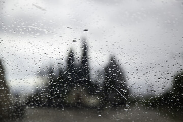Glass wet rain