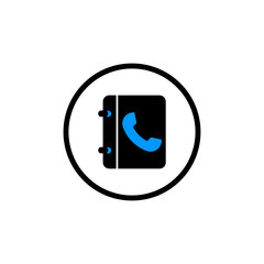 Phone book colorful icon vector in circle