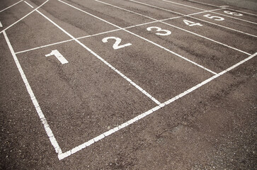Numbers on running track