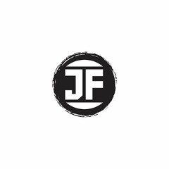 JF Logo Initial Letter Monogram with abstrac circle shape design template