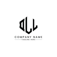 DLL letter logo design with polygon shape. DLL polygon logo monogram. DLL cube logo design. DLL hexagon vector logo template white and black colors. DLL monogram, DLL business and real estate logo. 