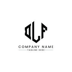 DLF letter logo design with polygon shape. DLF polygon logo monogram. DLF cube logo design. DLF hexagon vector logo template white and black colors. DLF monogram, DLF business and real estate logo. 