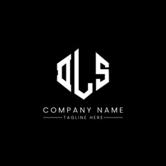 DLS letter logo design with polygon shape. DLS polygon logo monogram. DLS cube logo design. DLS hexagon vector logo template white and black colors. DLS monogram, DLS business and real estate logo. 