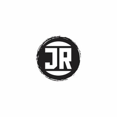 JR Logo Initial Letter Monogram with abstrac circle shape design template