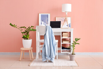 Modern workplace in interior of stylish room